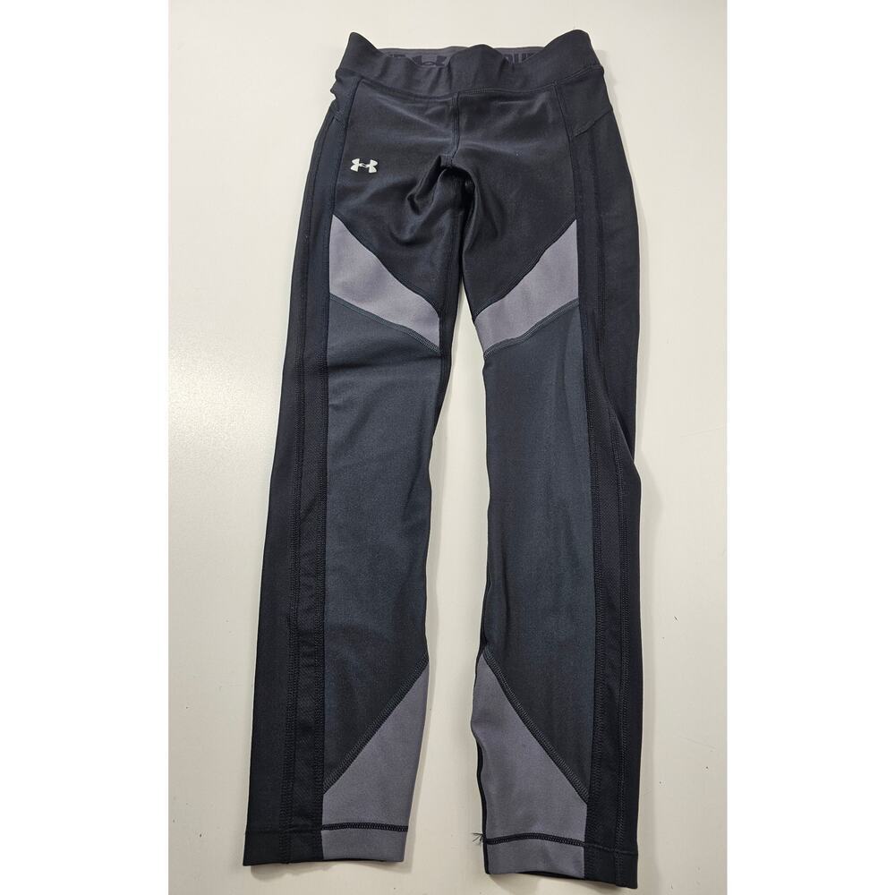 Under armour size XS black womens compression pants ankle full leg color block